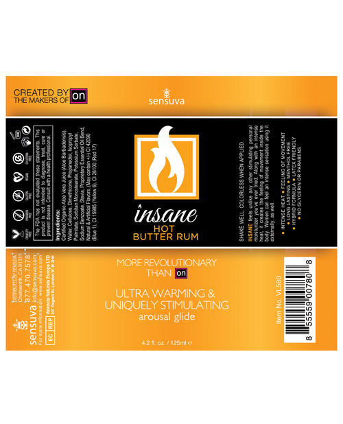 Sensuva Insane Personal Moisturizer - 4.2 Oz Hot Butter Rum Lubes - Tophatter Daily Deals