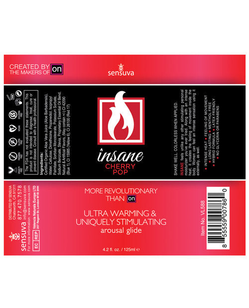 Sensuva Insane Personal Moisturizer - 4.2 Oz Cherry Pop Lubes - Tophatter Daily Deals