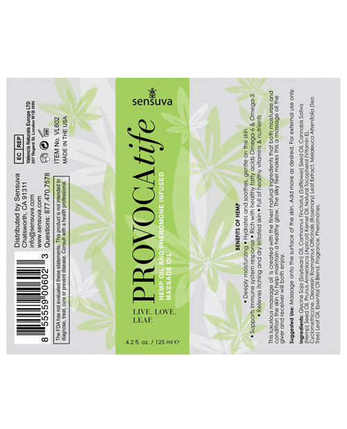 Provocatife Hemp Oil Massage Oil W-pheromones Massage Oils, Lotions, Creams And Gels - Tophatter Daily Deals