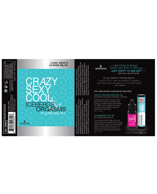 Sensuva Crazy Sexy Cool Icebergs & Orgasms Pleasure Kit Setting The Mood - Tophatter Daily Deals