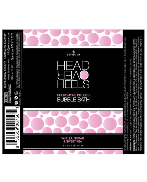 Sensuva Head Over Heels Bubble Bath - 8 Oz Vanilla-sugar-sweet Pea Bath & Body - Tophatter Daily Deals