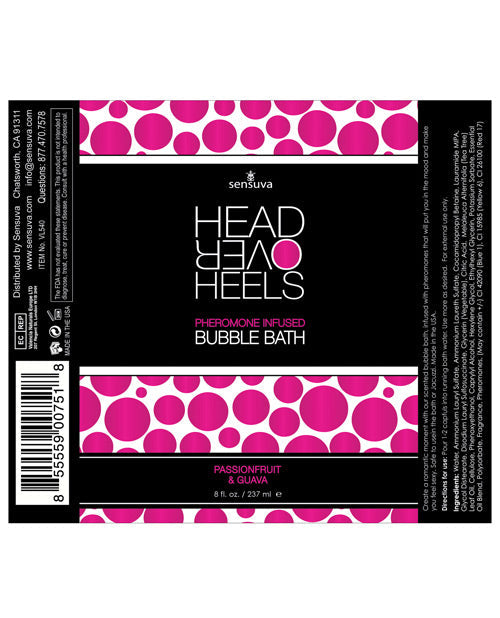 Sensuva Head Over Heels Bubble Bath - 8 Oz Passion Fruit-guava Bath & Body - Tophatter Daily Deals