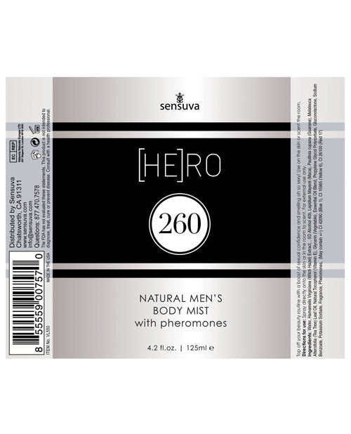 Sensuva Hero 260 Male Body Mist - 4.2 Oz Setting The Mood - Tophatter Daily Deals