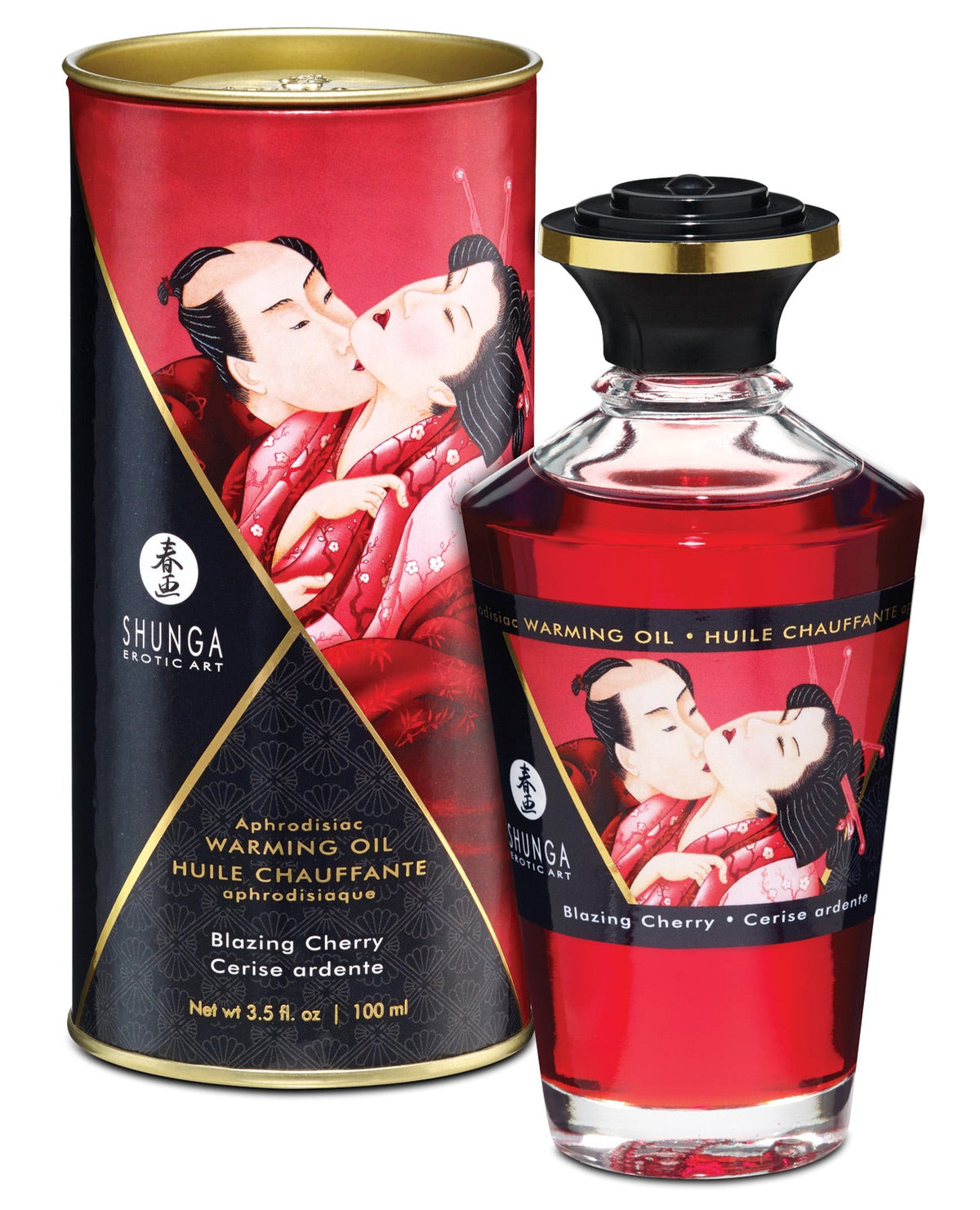 Shunga Warming Oil Blazing Cherry - 3.5 Oz. Default Title Massage Oils, Lotions, Creams & Gels - Tophatter Daily Deals