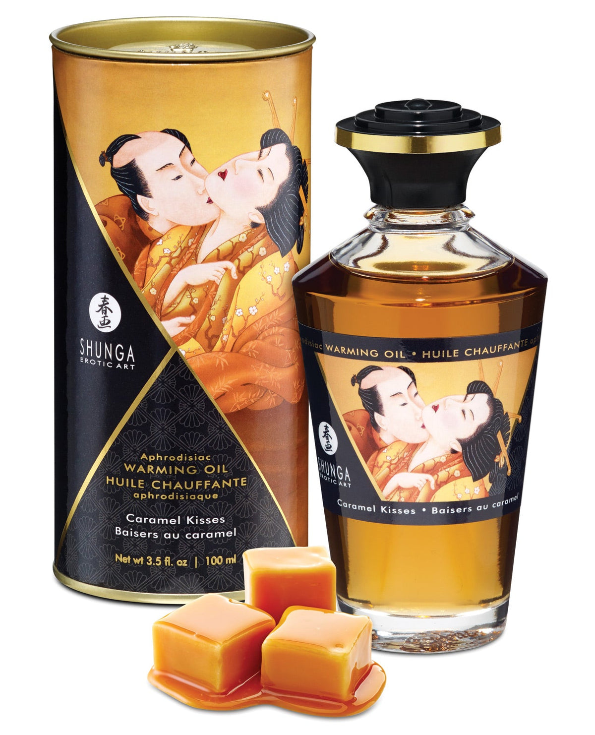 Shunga Warming Oil Caramel Kisses - 3.5 Oz. Massage Oils, Lotions, Creams & Gels - Tophatter Daily Deals