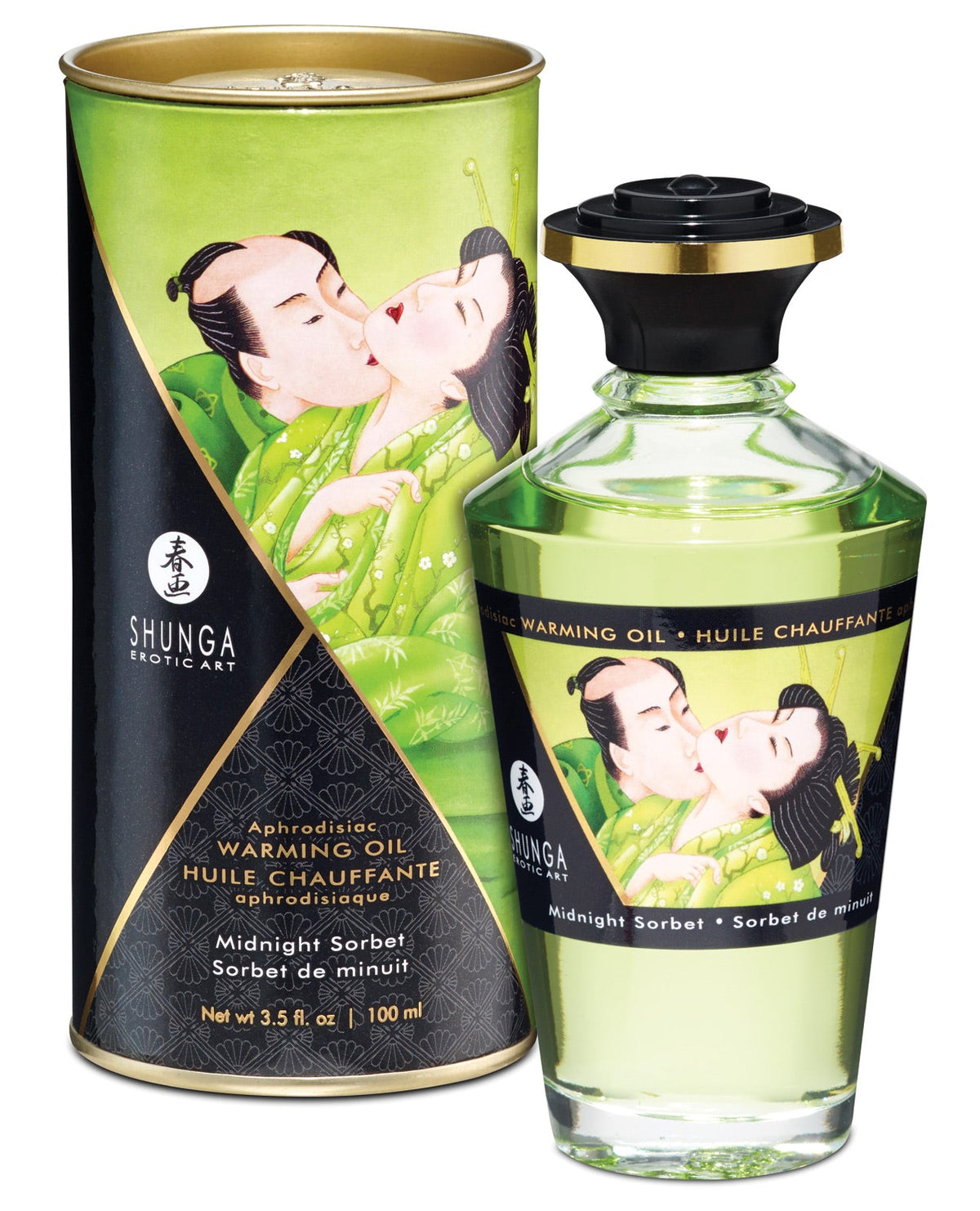 Shunga Warming Oil Midnight Sorbet - 3.5 Oz. Default Title Massage Oils, Lotions, Creams & Gels - Tophatter Daily Deals