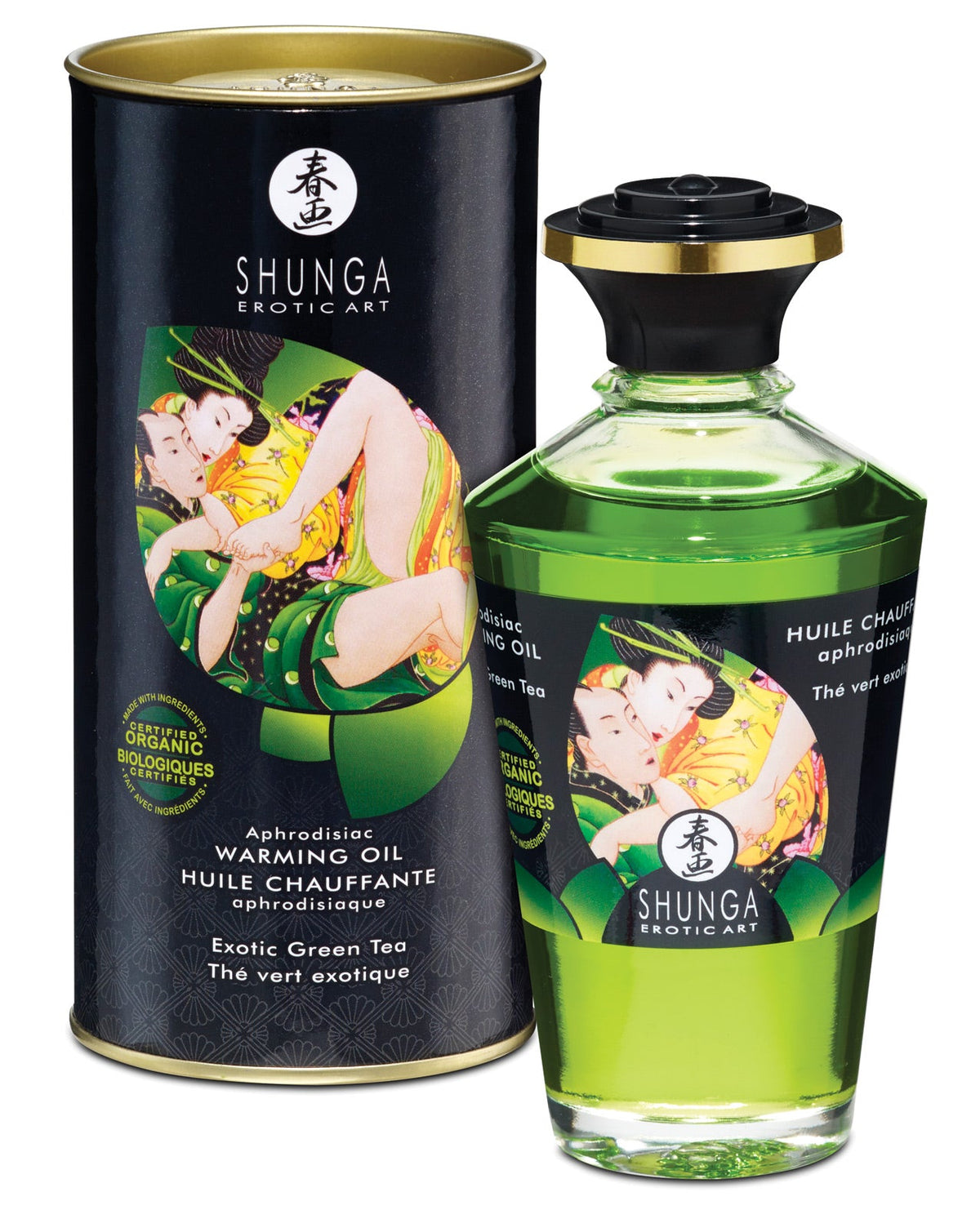 Shunga Organica Warming Oil - 3.5 Oz Green Tea Default Title Massage Oils, Lotions, Creams & Gels - Tophatter Daily Deals