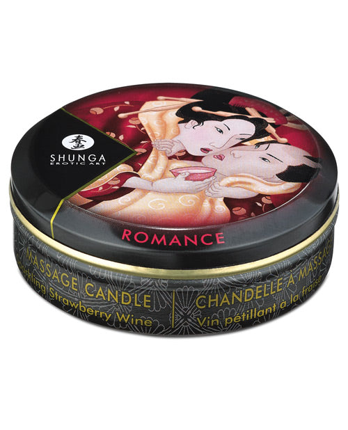 Shunga Romance Mini Candlelight Massage Candle - 1 Oz Sparkling Strawberry Wine Setting The Mood - Tophatter Daily Deals