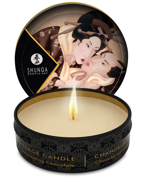 Shunga Excitation Mini Candlelight Massage Candle - 1 Oz Intoxicating Chocolate Default Title Setting The Mood - Tophatter Daily Deals