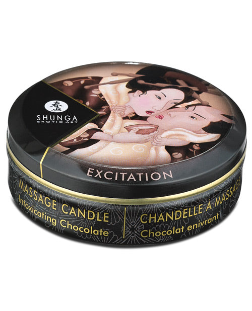 Shunga Excitation Mini Candlelight Massage Candle - 1 Oz Intoxicating Chocolate Setting The Mood - Tophatter Daily Deals