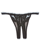 Scalloped Embroidery Crotchless Panty Black O-s Default Title Undergarments - Tophatter Daily Deals