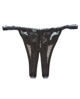 Scalloped Embroidery Crotchless Panty Black O-s Undergarments - Tophatter Daily Deals