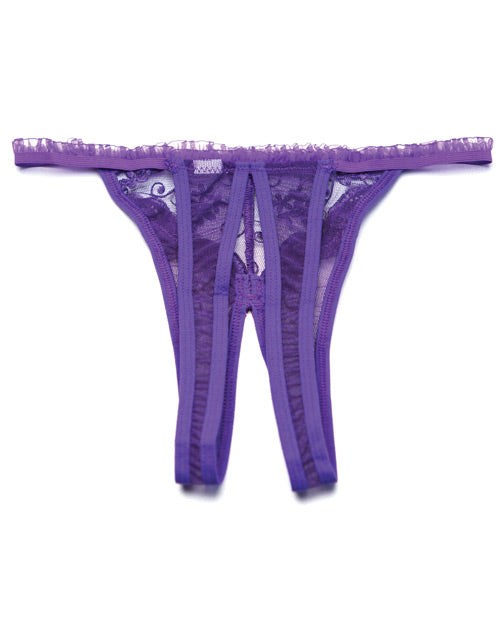 Scalloped Embroidery Crotchless Panty Purple O-s Undergarments - Tophatter Daily Deals