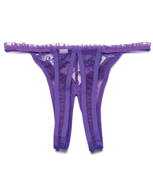 Scalloped Embroidery Crotchless Panty Purple O-s Undergarments - Tophatter Daily Deals