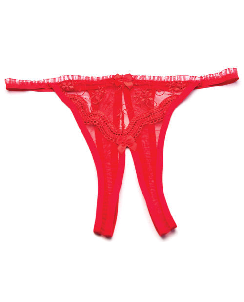 Scalloped Embroidery Crotchless Panty Red O-s Default Title Undergarments - Tophatter Daily Deals