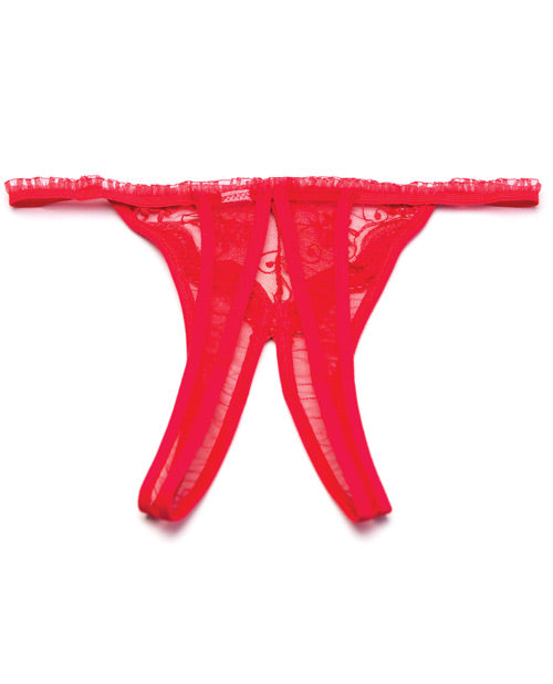 Scalloped Embroidery Crotchless Panty Red O-s Undergarments - Tophatter Daily Deals