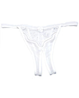 Scalloped Embroidery Crotchless Panty White O-s Default Title Undergarments - Tophatter Daily Deals