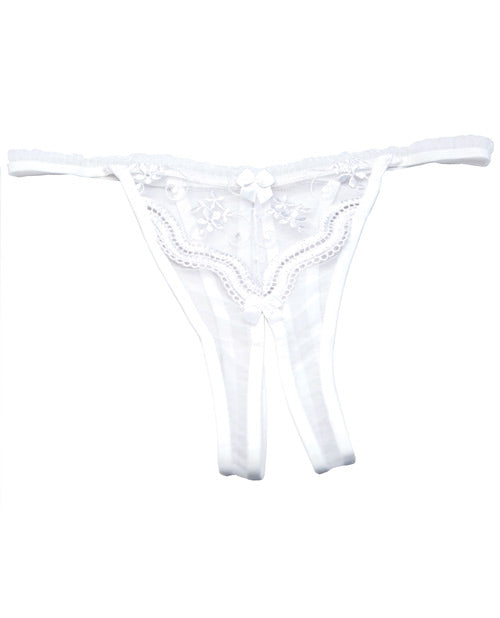 Scalloped Embroidery Crotchless Panty White O-s Default Title Undergarments - Tophatter Daily Deals