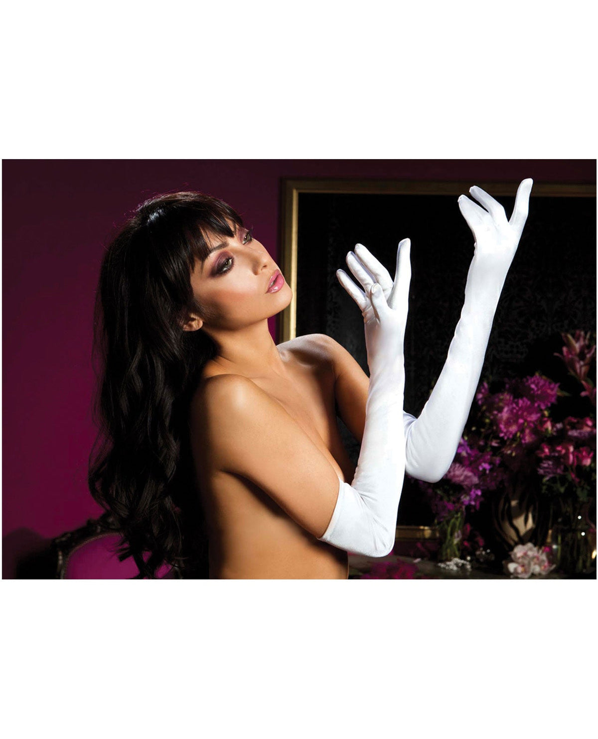 Satin Opera Length Gloves White O-s Default Title Body Fun - Tophatter Daily Deals