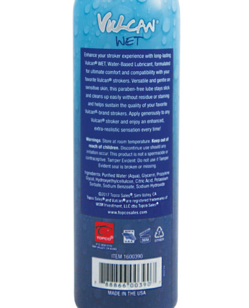 Vulcan Wet Water Based Stroker Lube - 6 Oz Lubes - Tophatter Daily Deals