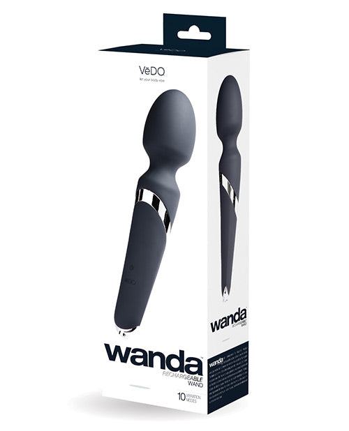 Vedo Wanda Rechargeable Wand - Just Black Default Title Magic Wands - Tophatter Daily Deals