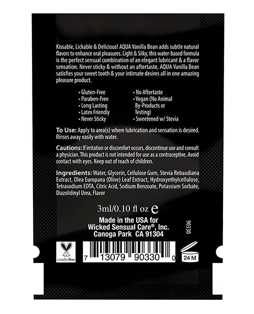Wicked Sensual Care Waterbased Lubricant - .1 Oz Vanilla Bean Lubes - Tophatter Daily Deals
