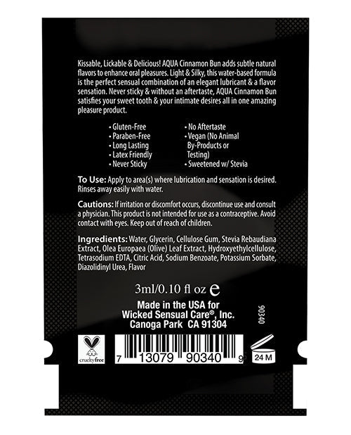 Wicked Sensual Care Aqua Waterbased Lubricant - .1 Oz Cinnamon Bun Lubes - Tophatter Daily Deals
