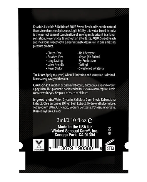 Wicked Sensual Care Waterbased Lubricant - .1 Oz Sweet Peach Lubes - Tophatter Daily Deals