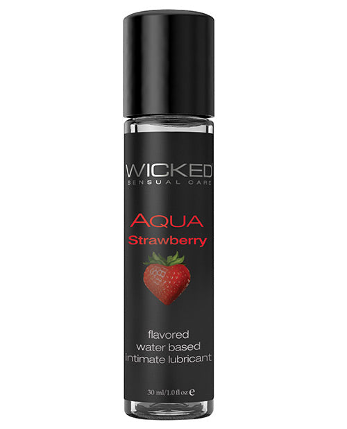 Wicked Sensual Care Aqua Waterbased Lubricant - 1 Oz Strawberry Default Title Lubes - Tophatter Daily Deals