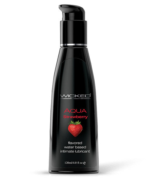 Wicked Sensual Care Aqua Waterbased Lubricant - 4 Oz Strawberry Default Title Lubes - Tophatter Daily Deals