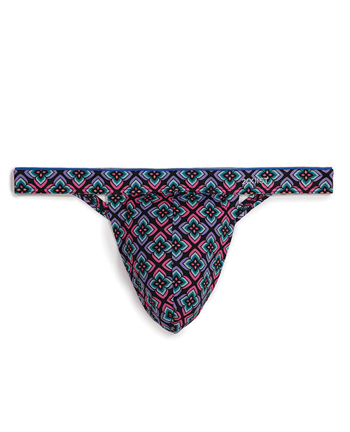 2xist Sliq Micro 1 Y-back Thong Graphic Floral Pink Glo Lg All Undergarments - Tophatter Daily Deals