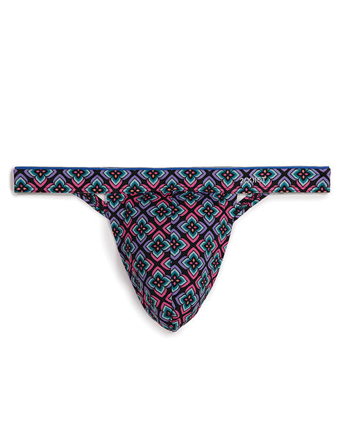 2xist Sliq Micro 1 Y-back Thong Graphic Floral Pink Glo Sm All Undergarments - Tophatter Daily Deals