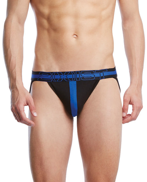 2xist Profile Jock Strap Black W-cobalt Lg Default Title Undergarments - Tophatter Daily Deals