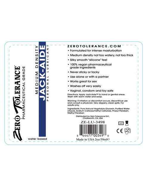 Zero Tolerance Jack-aide Medium Density - 2 Oz Lubes - Tophatter Daily Deals