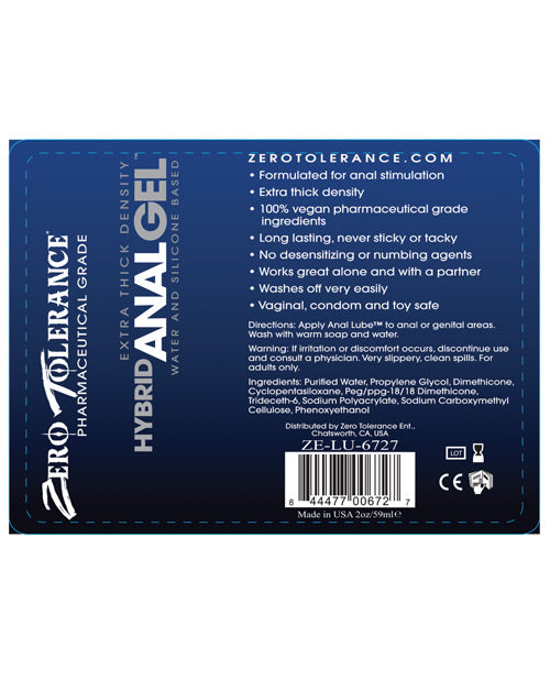 Zero Tolerance Hybrid Anal Gel Lubes - Tophatter Daily Deals