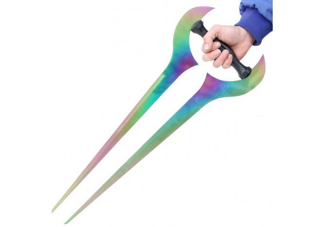 Forked Titanium Color Metal Sword swords - Tophatter Daily Deals