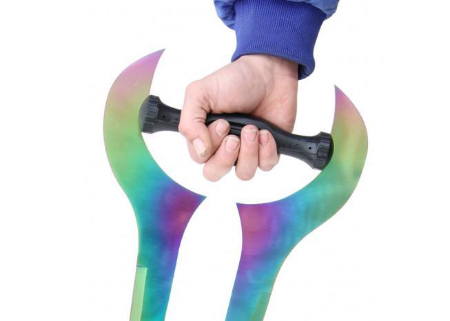 Forked Titanium Color Metal Sword swords - Tophatter Daily Deals