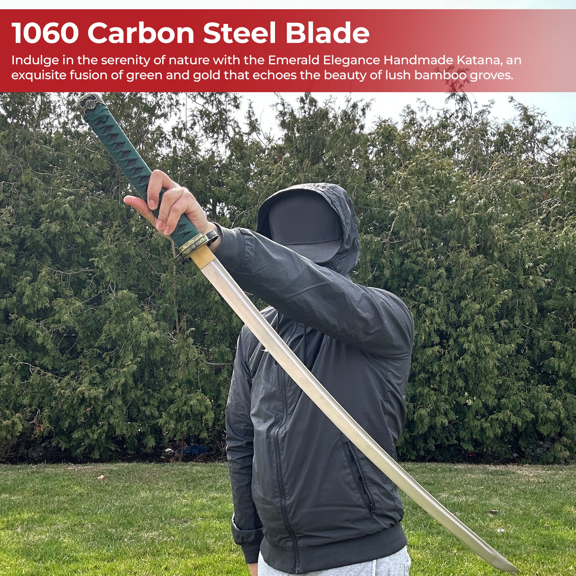 Emerald Elegance Handmade Katana Swords - Tophatter Daily Deals