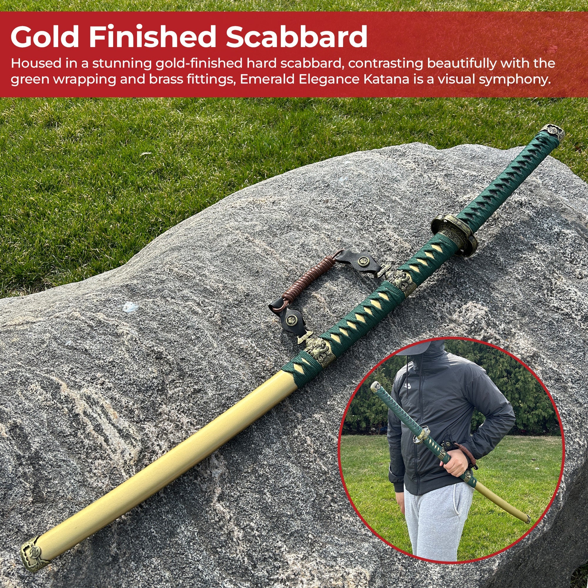 Emerald Elegance Handmade Katana Swords - Tophatter Daily Deals