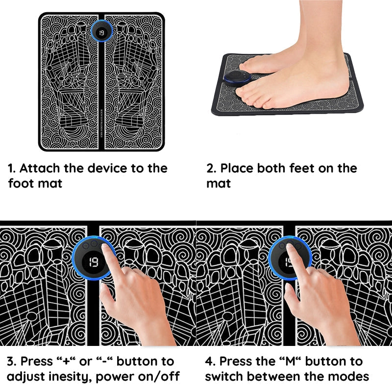 EMS Acupoints Massage Foot Mat Pain Relief Pad Home - Tophatter Daily Deals