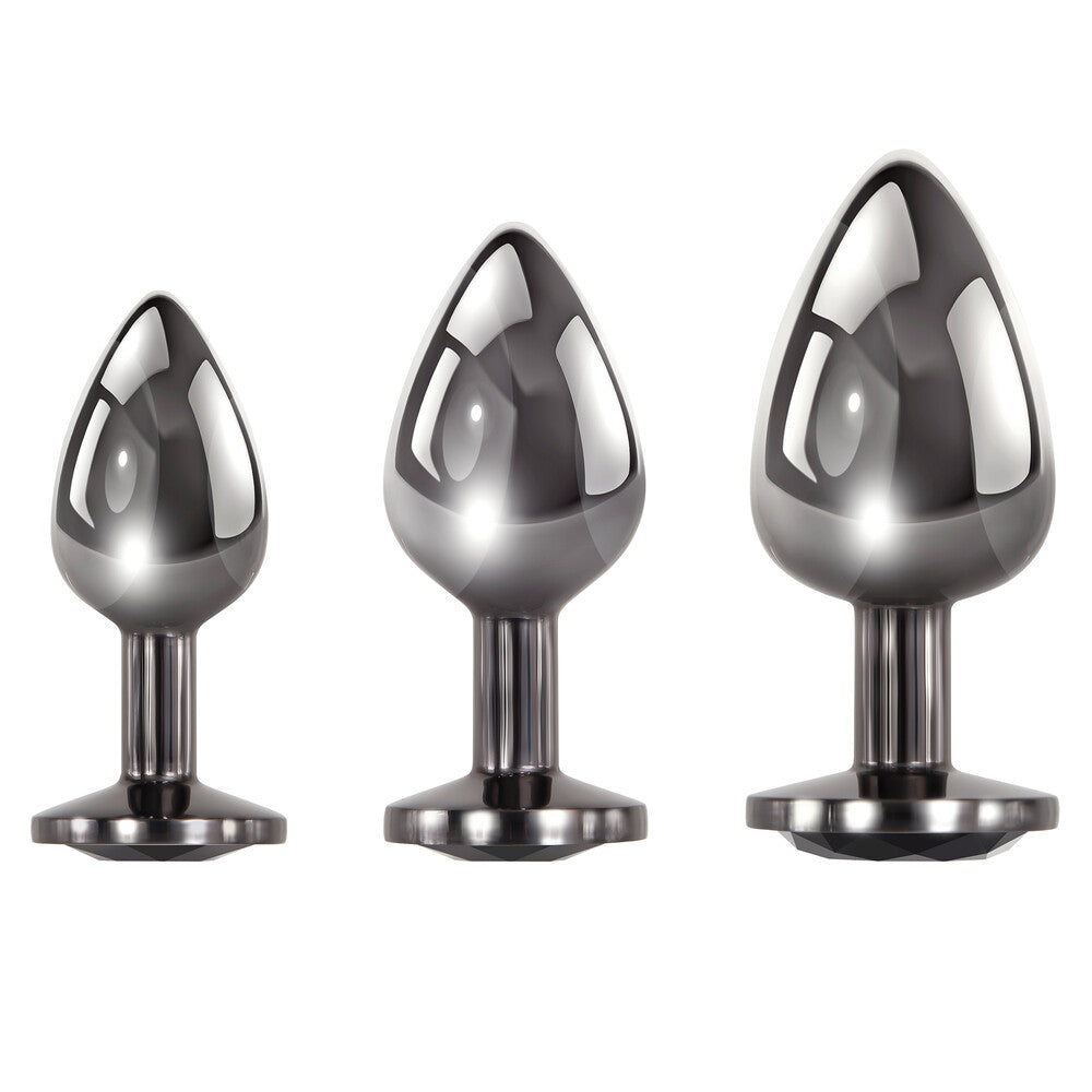 Evolved Black Gem Anal Plug Set – Metal Anal Plug Set > Anal Range > Butt Plug Kits - Tophatter Daily Deals