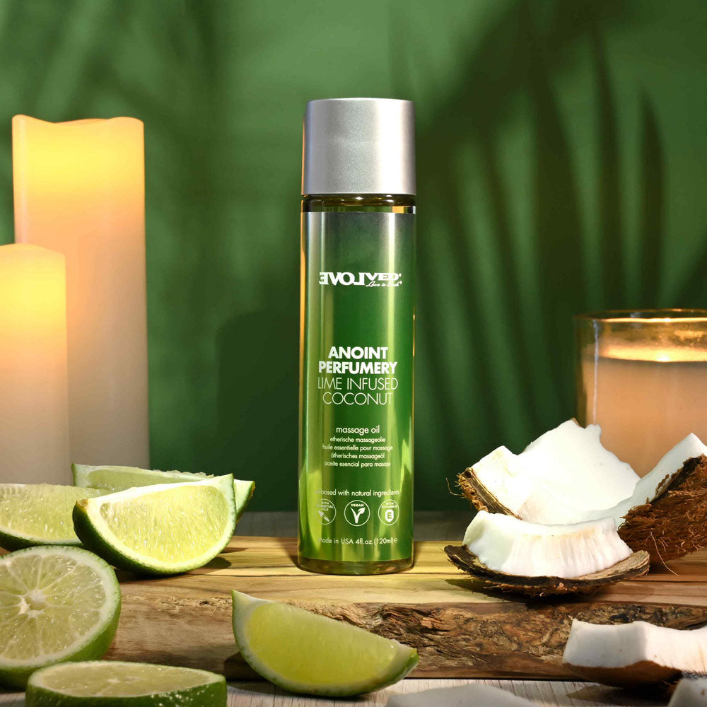 Evolved Anoint Perfumery (Lime Infused Coconut) – 120ml Massage Oil > Essentials > Massage Oil - Tophatter Daily Deals