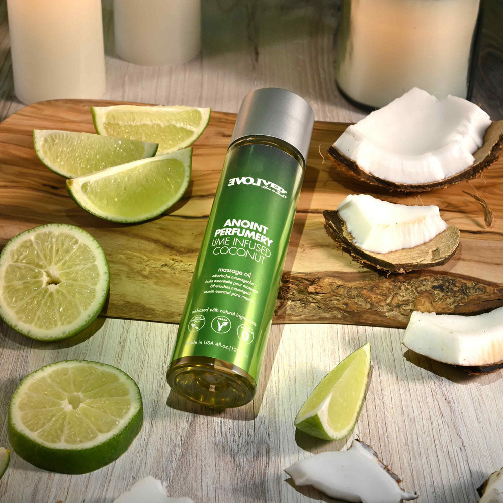 Evolved Anoint Perfumery (Lime Infused Coconut) – 120ml Massage Oil > Essentials > Massage Oil - Tophatter Daily Deals