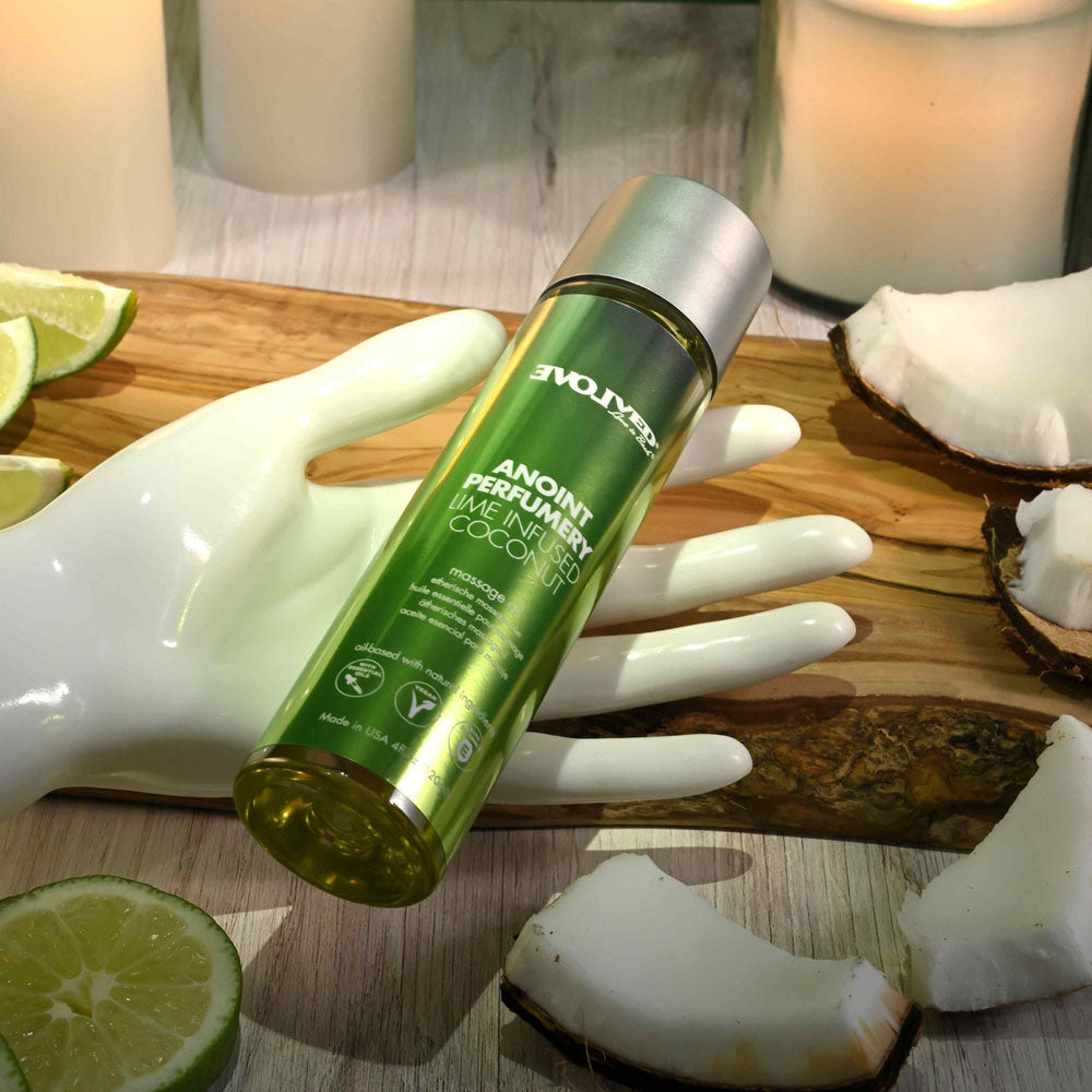 Evolved Anoint Perfumery (Lime Infused Coconut) – 120ml Massage Oil > Essentials > Massage Oil - Tophatter Daily Deals