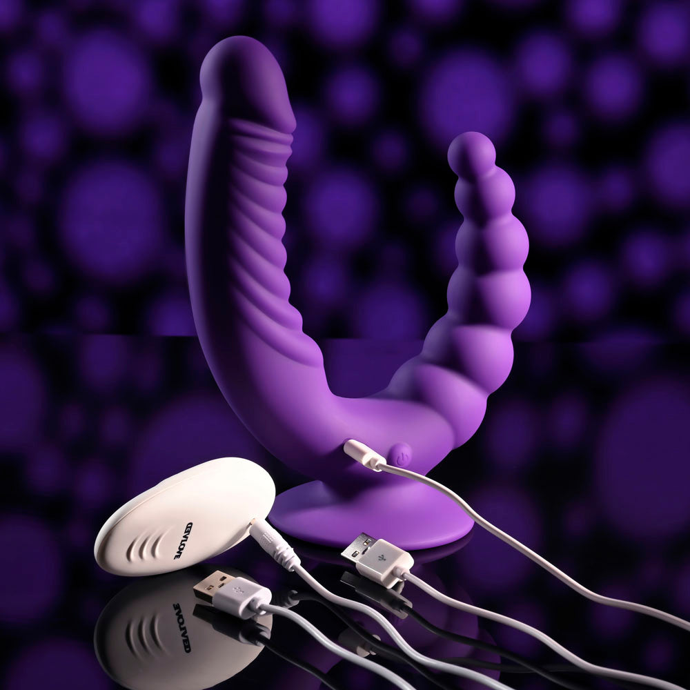 Evolved The Rider Double Ended Vibrator Purple > Dildos > Double Dildos - Tophatter Daily Deals