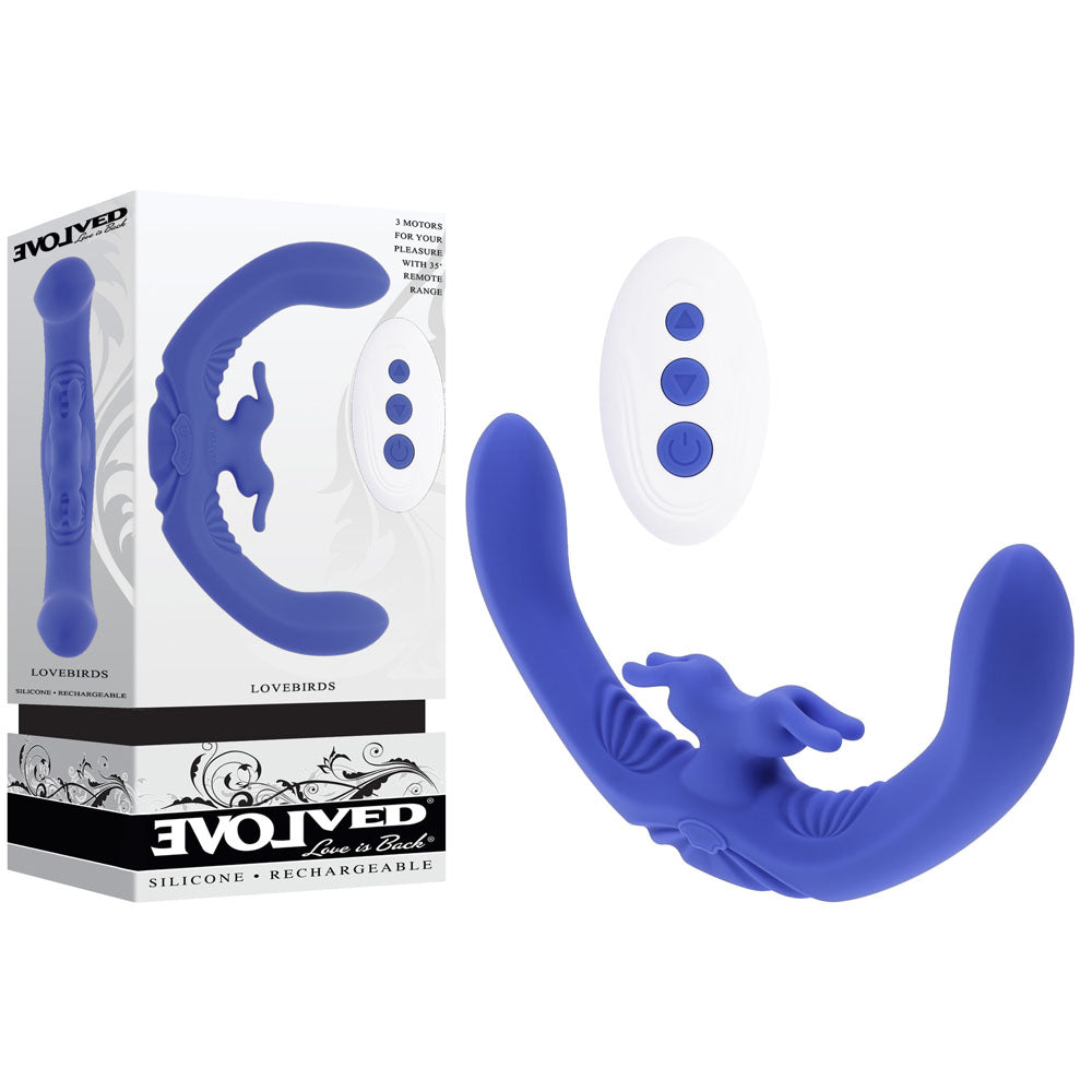 Evolved Lovebirds Double-Ended Rabbit Vibrator with Remote > Vibrators > Ladies > Rabbit - Tophatter Daily Deals