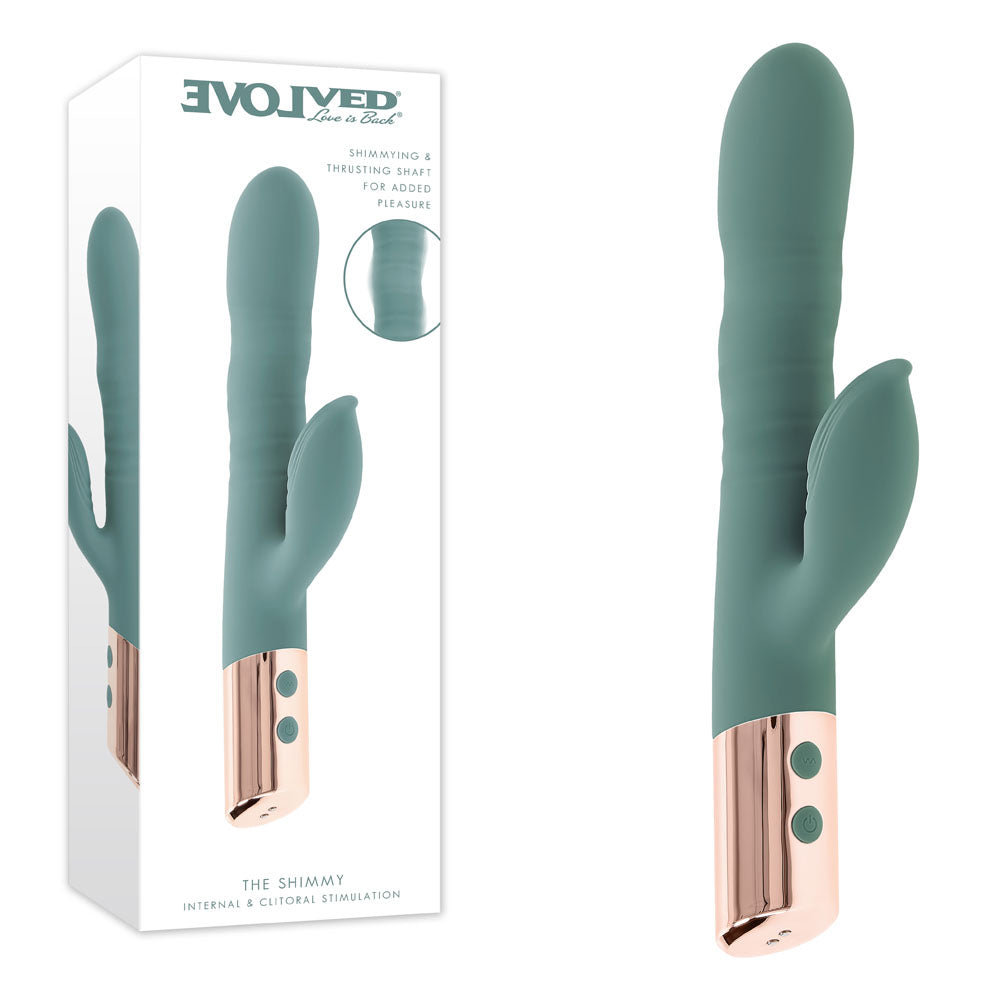 Evolved The Shimmy – USB Rechargeable Thrusting Rabbit Vibrator > Vibrators > Ladies > Rabbit - Tophatter Daily Deals