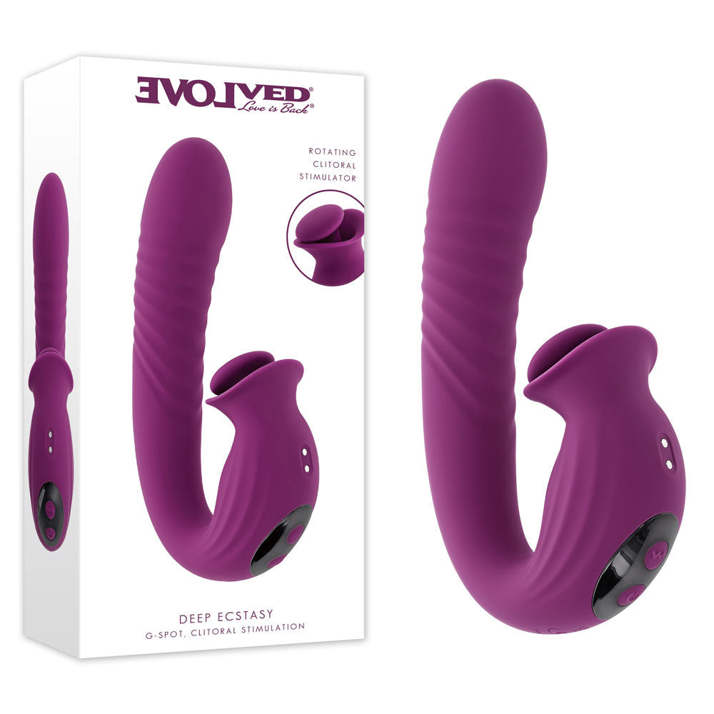 Evolved Deep Ecstasy – USB Rechargeable 16.5cm Thrusting Vibrator > Sex Toys For Ladies > Clitoral Vibrators and Stimulators - Tophatter Daily Deals