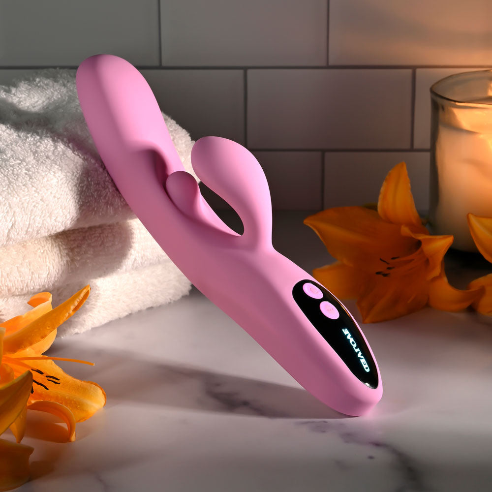 Evolved Push The Button – USB Rechargeable 23.5 cm Rabbit Vibrator > Vibrators > Ladies > Rabbit - Tophatter Daily Deals