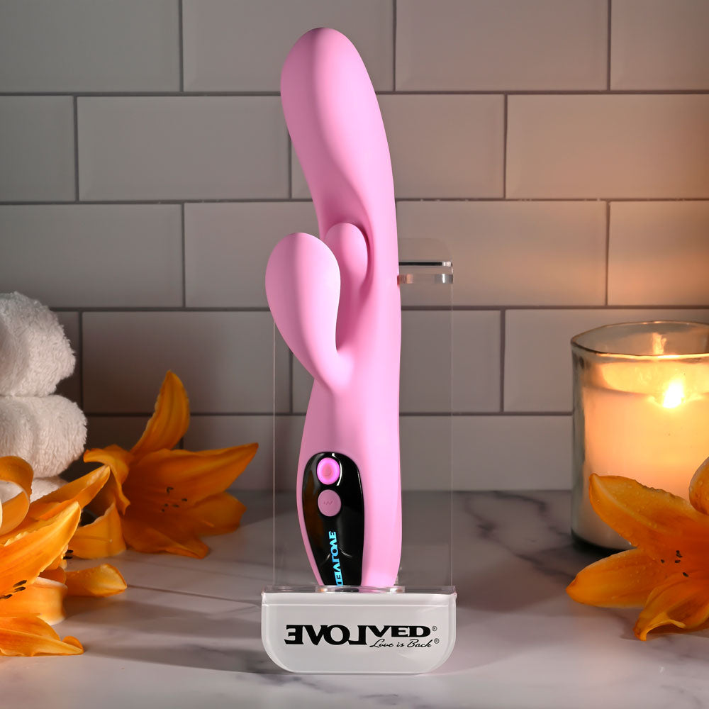 Evolved Push The Button – USB Rechargeable 23.5 cm Rabbit Vibrator > Vibrators > Ladies > Rabbit - Tophatter Daily Deals